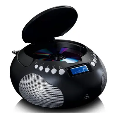 Přenosné FM rádio s CD/MP3 přehrávačem Lenco SCD-331BK / Bluetooth / USB vstup / AUX vstup / čer