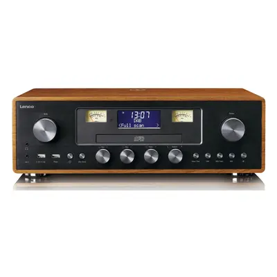 Radiopřijímač Lenco DAR-081WD / DAB+ / FM rádio s CD přehrávačem / USB / Bluetooth / dřevo / če