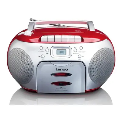 Přenosné rádio Lenco SCD-410RD / Kazetová a CD mechanika / FM rádio / červená Varianta: ivi1