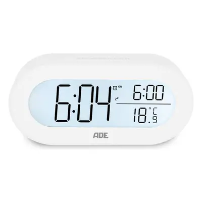 Digitální budík ADE CK2134 / teploměr / LCD displej (11 x 3,7 cm) / 12/24 hod. režim / bílá Vari