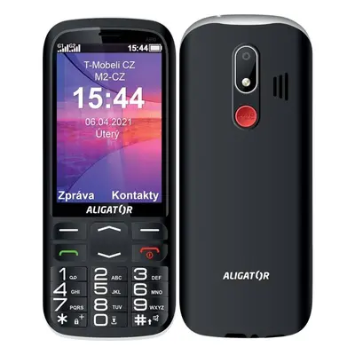 Mobilní telefon Aligator A830 Senior + stojánek / DUAL SIM / 2 Mpx fotoaparát / 3,5" (8,9 cm) / 