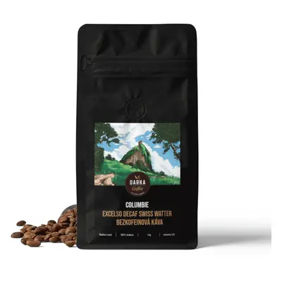 Kolumbie Excelso Decaf Swiss Watter - bezkofeinová káva, balení 1 kg