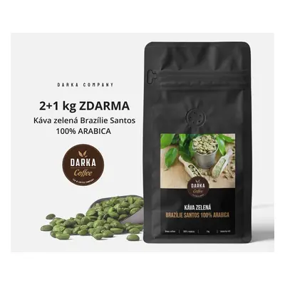 Káva zelená Brazílie Santos 100% ARABICA 2 + 1 kg ZDARMA