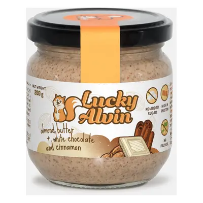 Lucky Alvin Mandle + Bílá Čokoláda + Skořice 200 g, bez GMO, Vegetarian, bez palm. oleje, bez př