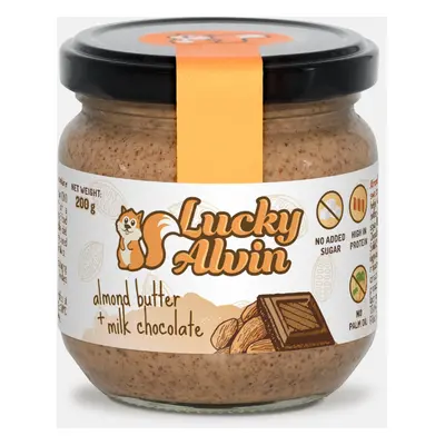 Lucky Alvin Mandle + Mléčná Čokoláda 200 g, bez GMO, Vegetarian, bez palm. oleje, bez přid. cukr