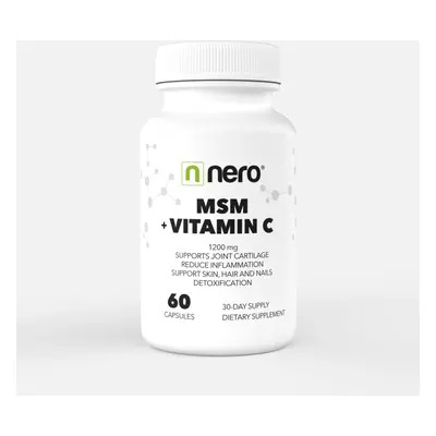 NERO | MSM + Vitamín C 120 kapslí, 1200 mg, Detox, Trávení, Proti zánětům, Zdravá pokožka, vlasy