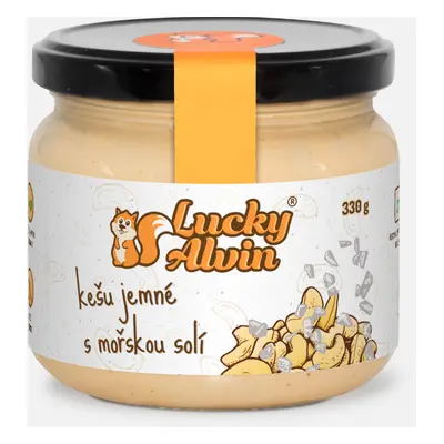 Lucky Alvin Kešu + Mořská sůl 330 g, bez GMO, Vegan, bez palm. oleje, bez přid. cukru, bez soli,