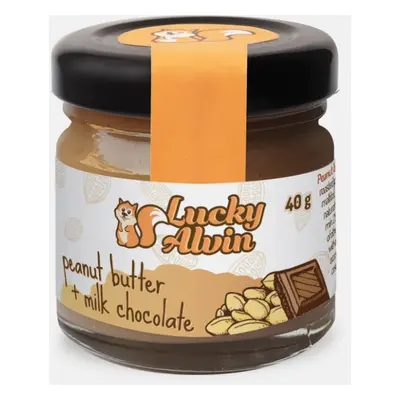 Lucky Alvin Arašídy + Mléčná Čokoláda 40 g, bez GMO, Vegetarian, bez palm. oleje, bez přid. cukr