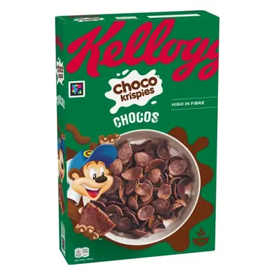 Kellogg's Choco Krispies Chocos, 420 g, 14 porcí, rýžové kuličky s kakaem, vysoký obsah vlákniny