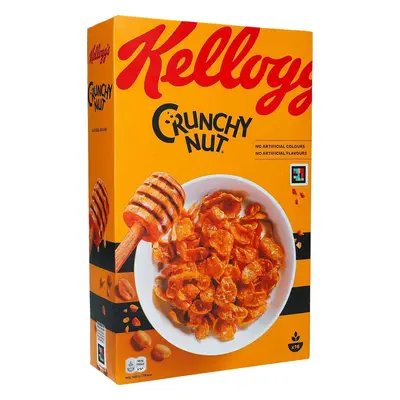 Kellogg's Crunchy Nut, 500 g, 16 porcí, ořechové kukuřičné vločky, bez umělých barviv a sladidel