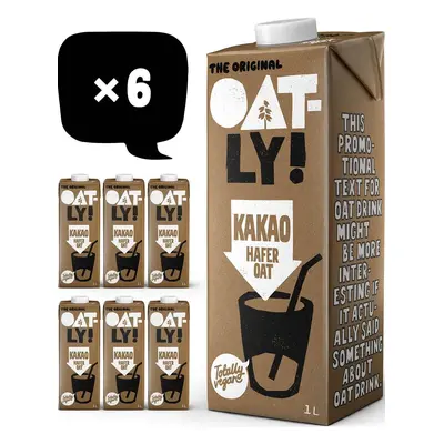 6x Oatly Kakao Hafer Oat rostlinný ovesný nápoj s příchuťí čokolády, 6x1,5 litr