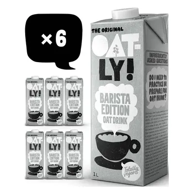 6x Oatly BIO Barista Hafer Oat rostlinný ovesný nápoj, 6x1 litr