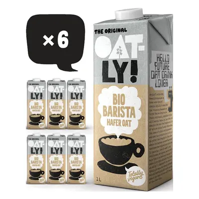 6x Oatly BIO Barista Hafer Oat rostlinný ovesný nápoj, 6x1 litr