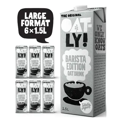 6x Oatly Barista Edition Oat Drink rostlinný ovesný nápoj, 6x1,5 litr