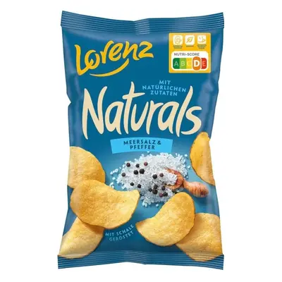 Lorenz Naturals Chips, čipsy s příchutí mořské soli a pepře, 95g 4018077714313