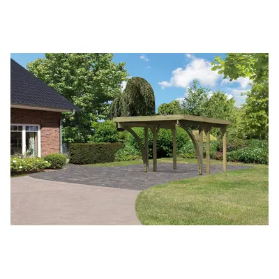 Carport KARIBU CLASSIC 1C 61966 ocelové střešní plechy LG3353