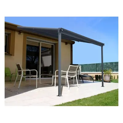 Hliníková pergola LANITPLAST WALL 33 antracit + opál PC LG2118