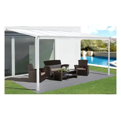 Hliníková pergola LANITPLAST WALL 33 bílá + opál PC LG2119