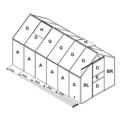 Náhradní prosklení pro skleník VITAVIA VENUS 6200 PC 6 mm LG3065