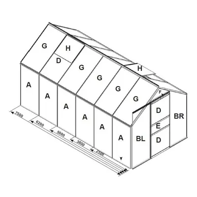 Náhradní prosklení pro skleník VITAVIA VENUS 3800 PC 4 mm LG3060