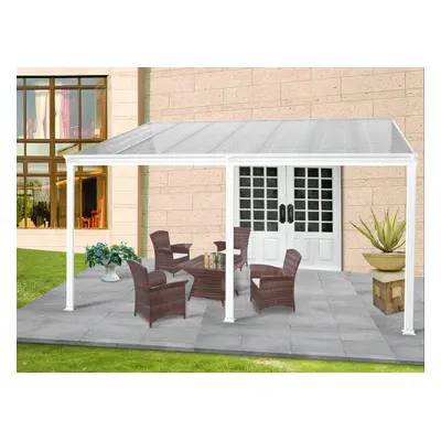 Hliníková pergola LANITPLAST WALL 43 bílá + bronz PC LG2125