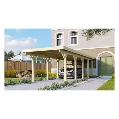 Carport KARIBU CLASSIC 3A 61970 ocelové střešní plechy LG3357