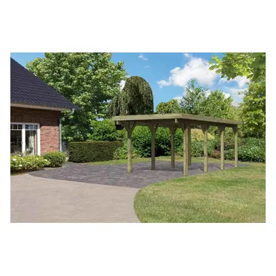 Carport KARIBU CLASSIC 2A 61967 ocelové střešní plechy LG3354