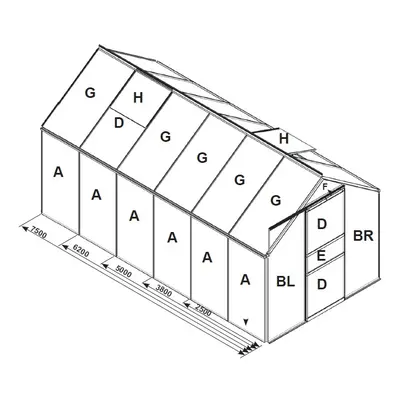 Náhradní prosklení pro skleník VITAVIA VENUS 2500 PC 4 mm LG3058