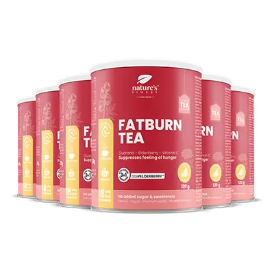 100% Organický Čaj na Hubnutí | 6 x FatBurn Tea with ProElderberry™ | Ostropestřec a Kozlík | Ve