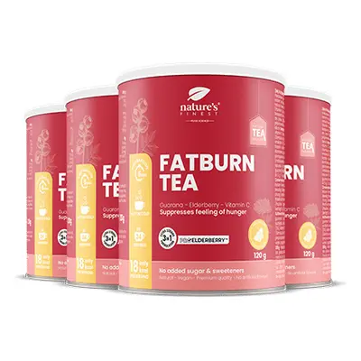 100% Organický Čaj na Hubnutí | 4 x FatBurn Tea with ProElderberry™ | Ostropestřec a Kozlík | Ve