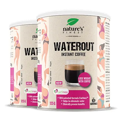 WaterOut Coffee 1+1 | Eliminujte zadržování vody | Cactinea™ složení | Redukce nafouknutí | Prem