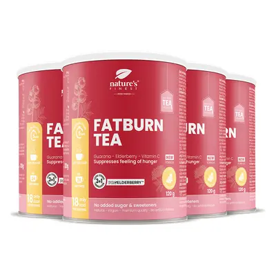 100% Organický Čaj na Hubnutí | 4 x FatBurn Tea with ProElderberry™ | Ostropestřec a Kozlík | Ve