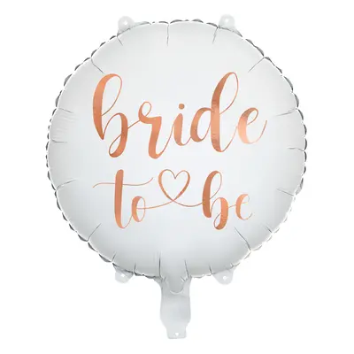 PartyDeco.pl Fóliový balónek “Bride To Be” BÍLÝ, 45 cm