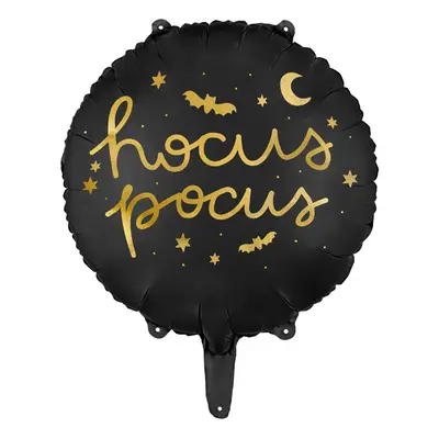 PartyDeco.pl Fóliový balónek “Hocus Pocus” ČERNÝ, 45 cm