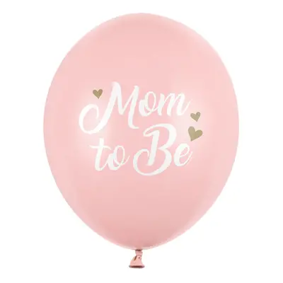 PartyDeco.pl Balónky “Mom to Be” SVĚTLE RŮŽOVÉ, 30 cm, 6 ks