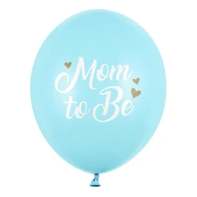 PartyDeco.pl Balónky “Mom to Be” SVĚTLE MODRÉ, 30 cm, 6 ks