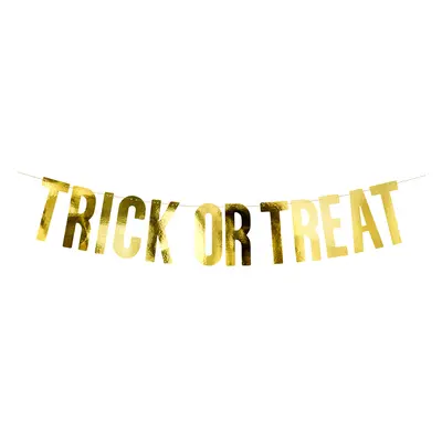 Banner "Trick or Treat", ZLATÝ, 12x80 cm