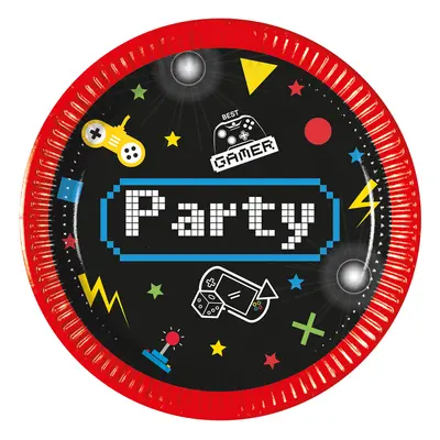 Procos Papírové talířky “Gaming Party”, 20 cm, 8 ks