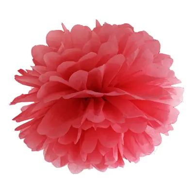 Papírový Pom-Pom ČERVENÝ, 25 cm