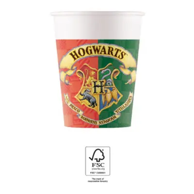 Procos Papírové kelímky "Harry Potter - Bradavice", 200 ml, 8 ks