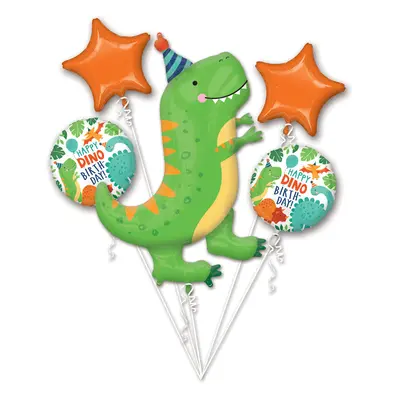 Amscan Balónkový buket “Happy Dino Birthday”, 5 ks