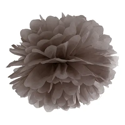 Papírový Pom-Pom HNĚDÝ, 35 cm