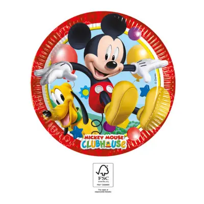 Procos Papírové talířky "Hravý Mickey", 20 cm, 8 ks