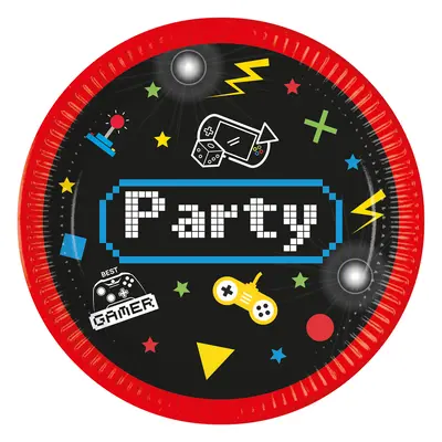 Procos Papírové talířky “Gaming Party”, 23 cm, 8 ks