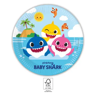 Procos Papírové talířky "Baby Shark", 23 cm, 8 ks