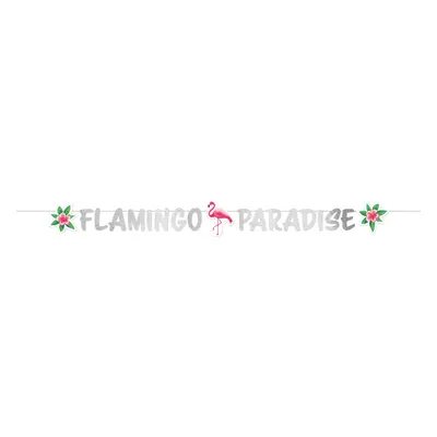 Banner “Plameňáci-Flamingo Paradise”, 135x15 cm