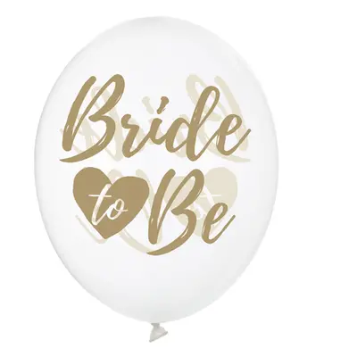 PartyDeco.pl Balónky “Bride To Be” PRŮHLEDNÝ se zlatým nápisem, 30 cm, 6 ks