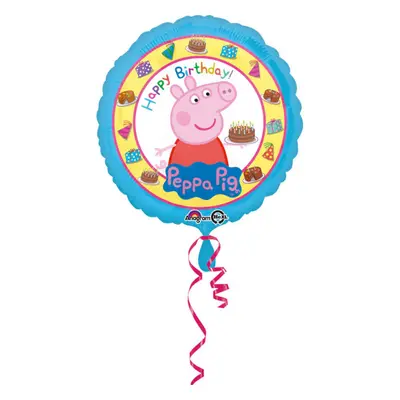 Fóliový balónek Prasátko Peppa “Happy Birthday”, 43 cm