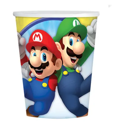 Amscan Papírové kelímky “Super Mario”, 250 ml, 8 ks