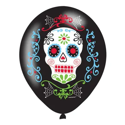 Balónky Dia de los Muertos, 27 cm, 6 ks